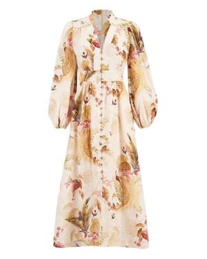 Zimmermann Floral Print Maxi Dress - Natural