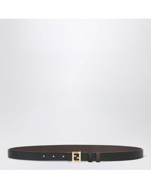 Fendi Reversible Ff Buckle Leather Belt - Black