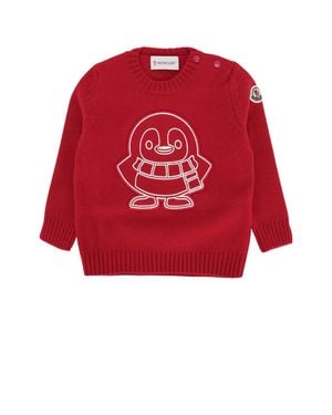 Moncler Kids Crew Neck Knit Sweater - Red