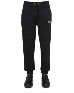 Alpha Industries Pataloni With Logo - Black