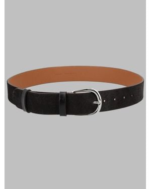 Alysi Leather Belt With Buckle - Gray