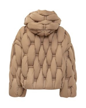 RAXXY Stylish Puffer Jacket With Hood - Brown