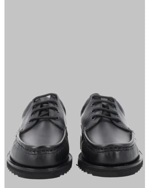Paraboot Leather Moc Toe Derby Shoes - Gray