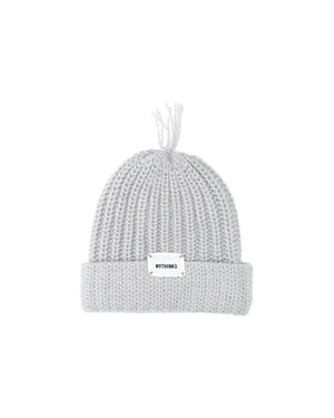 MYTHINKS Chunky Knit Beanie Hat With Cuff And Tassel - White