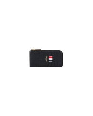 Thom Browne Calf Grain Leather Wallet For - Black