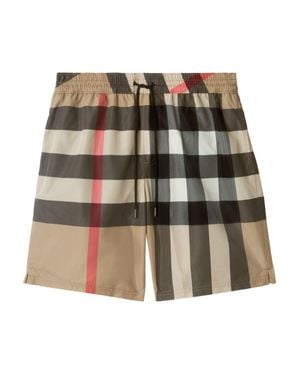 Burberry Check Swim Shorts - Natural