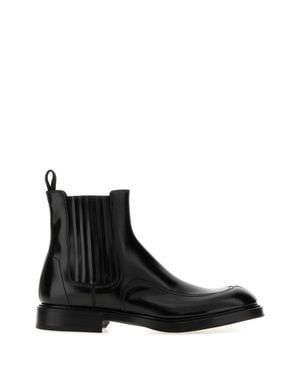 Dolce & Gabbana Mini Leather Ankle Boots - Black