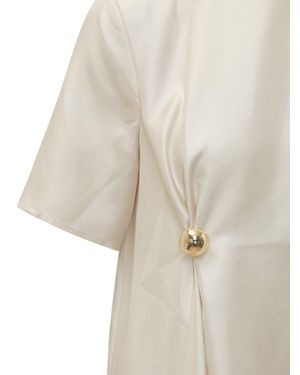 Loulou de Saison Asymmetrical Silk Top - Natural