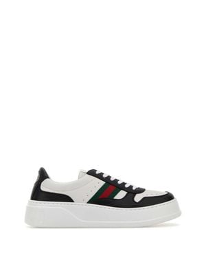 Gucci Two-Tone Leather Sneakers - White