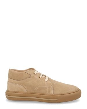 Hogan Polacchina H691 Mini Lace-Up Suede Boots - Natural