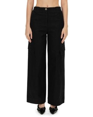 Ganni Herringbone Pants - Black