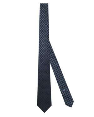 Gucci Mini Gg Jacquard Silk Tie (W 7 Cm X H 146 Cm) - Blue