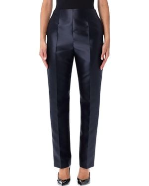 Alberta Ferretti Triple-Layer Silk Light Knit High-Rise Straight-Leg Tailored Pants - Blue