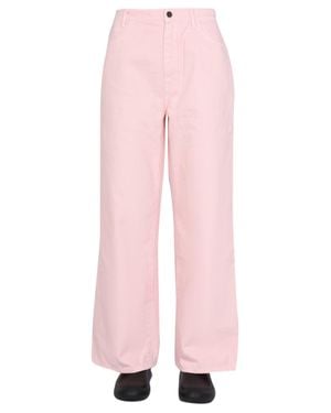 Raf Simons High Waisted Wide Leg Pants - Pink