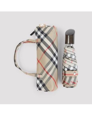 Burberry Check Compact Umbrella - Metallic