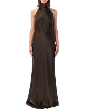 Ralph Lauren Chilton Satin Evening Dress - Brown