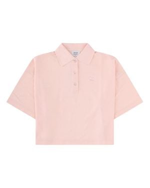 Maison Kitsuné Solid Shirt Collar Polo - Pink
