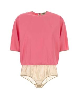 Fendi Viscose Blend Bodysuit - Pink