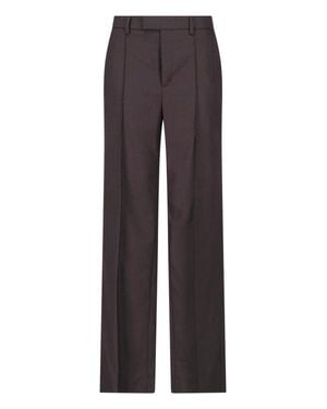 Nili Lotan High-Waist Wide-Leg Pants - Brown