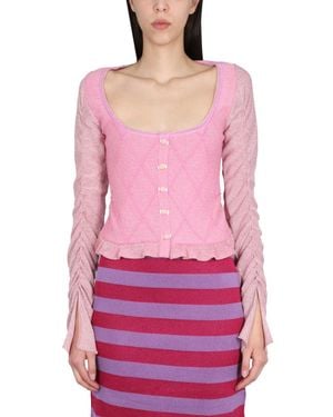 Cormio Cardigan With Ruffled Sleeve - Pink