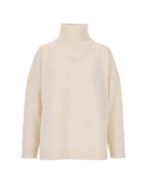 Max Mara Ribbed Turtleneck Sweater - White