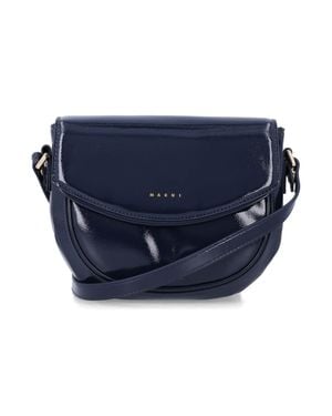 Marni Girls Patent Mini Crossbody Bag - Blue