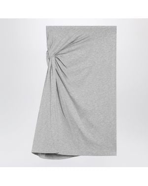 Dries Van Noten Mélange Skirt With Draped Detail - Gray