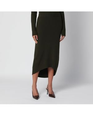 Victoria Beckham Marsh Ribbed Merino Wool Mini Skirt - Black