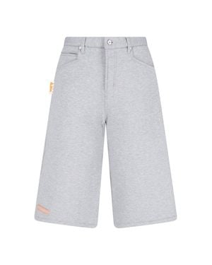 PDF Relaxed Fit Knee-Length Shorts - White