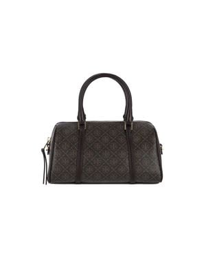 Tory Burch Mini Leather-Trim Cotton Tote Bag - Black