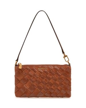 MICHAEL Michael Kors Jet Set Medium Convertible Calf Leather Crossbody Bag - Brown