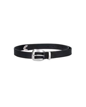 MOLEBO Leather Belt With Metal Buckle - Black