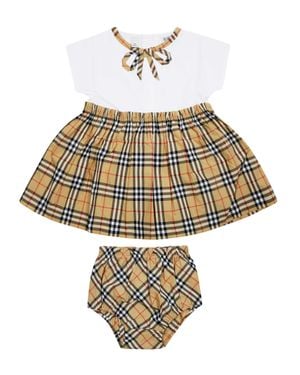 Burberry Deborah Bow Baby Romper - Metallic