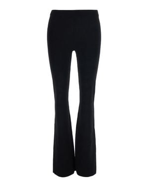 Pinko High-Waisted Wide-Leg Stretch Viscose Pants With Logo Lettering On Back - Black