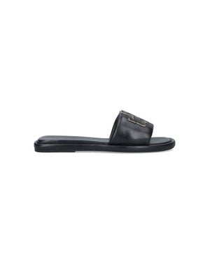 Tory Burch Leather Sandals - Black