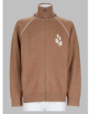 Isabel Marant Zip Front Knit Track Jacket - Brown