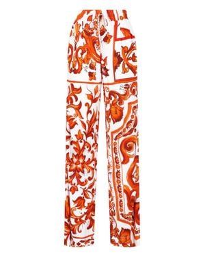 Dolce & Gabbana Viscose Pants For - Red
