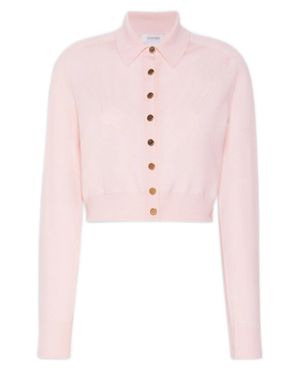 Sportmax Pure Virgin Wool Ribbed Cuff & Hem Regular-Fit Sweater - Pink