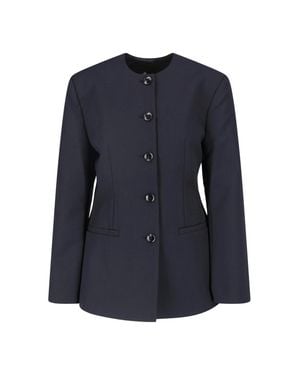 Anine Bing Tailored Wool Blend Huda Blazer - Blue