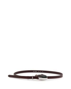 DIESEL Sleek Mini Oval Buckle Belt - White