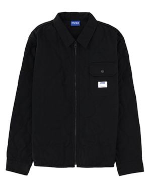 HUGO Solid Shirt Collar Jacket - Black