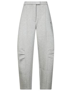 ROTATE BIRGER CHRISTENSEN Scuba Cargo Relaxed Cropped Seam Pants - Gray