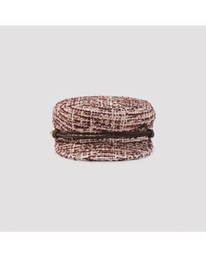 Maison Michel New Abby Tweed Mini Hat - Red