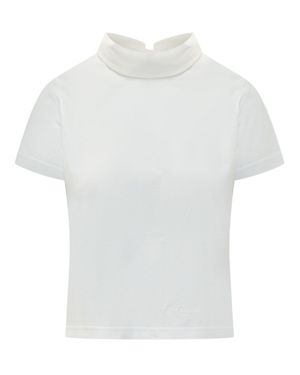 Givenchy High-Collar Cotton T-Shirt - White