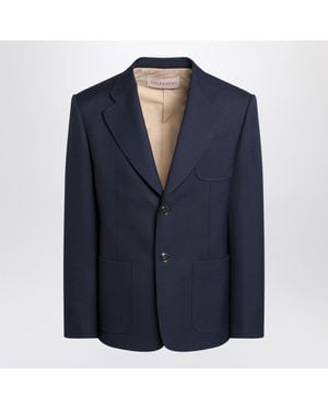 Valentino Garavani Single-Breasted Wool Jacket - Blue
