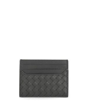 Bottega Veneta Small Intrecciato Card Holder - Gray