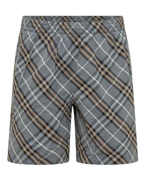 Burberry Mini Check L Shorts - Gray