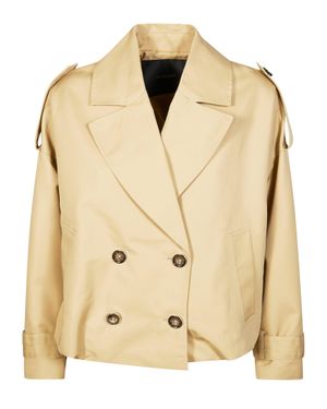 Pinko Short Double-Breasted Trench Coat - Natural