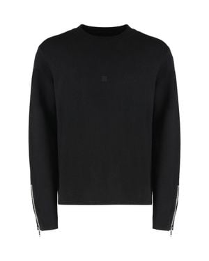 Givenchy Zip-Cuff Wool Sweater - Black