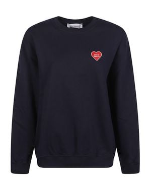 Giada Benincasa Heart Patch Crewneck Sweatshirt - Blue